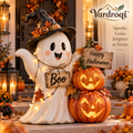 Vardroqi™ Boo & Pumpkin Halloween Standing Decoration – Cute Ghost & Pumpkin Large Indoor Holiday Accent for Entryway, Mantel Hearth & Party Décor