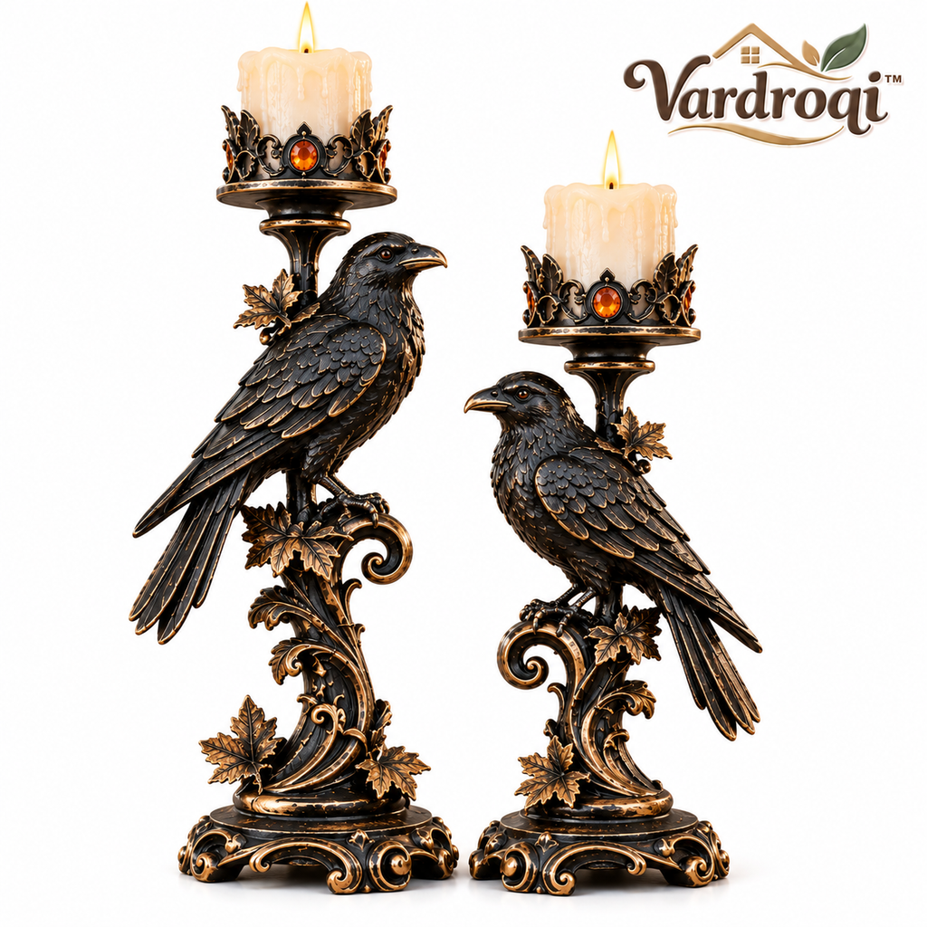 Vardroqi™ Ravenwick Vintage Halloween Candle Holder – Gothic Antique-Style Decorative Candlestick for Mantel, Dining Table & Holiday Display