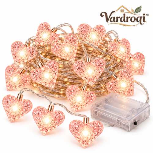Vardroqi™ Heartglow LED Heart String Lights – Romantic Warm Decorative Fairy Lights for Bedroom, Wedding, Valentine’s Day & Party Décor