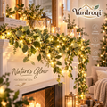 Vardroqi™ Verdant Twinkle Lighted Leaf Garland – Faux Greenery Vine with Warm LED Fairy Lights for Mantel, Table, Wedding & Holiday Décor