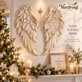 Vardroqi™ Seraphine Angel Wings Hanging Wall Décor – Pair of Sculpted Decorative Wings for Christmas, Bedroom, Entryway & Holiday Display